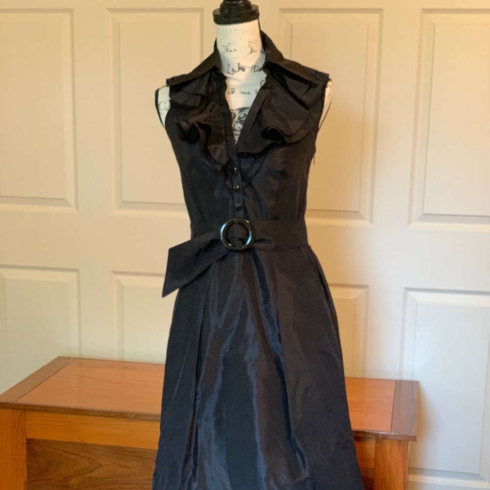 Black Kay Unger formal long gown